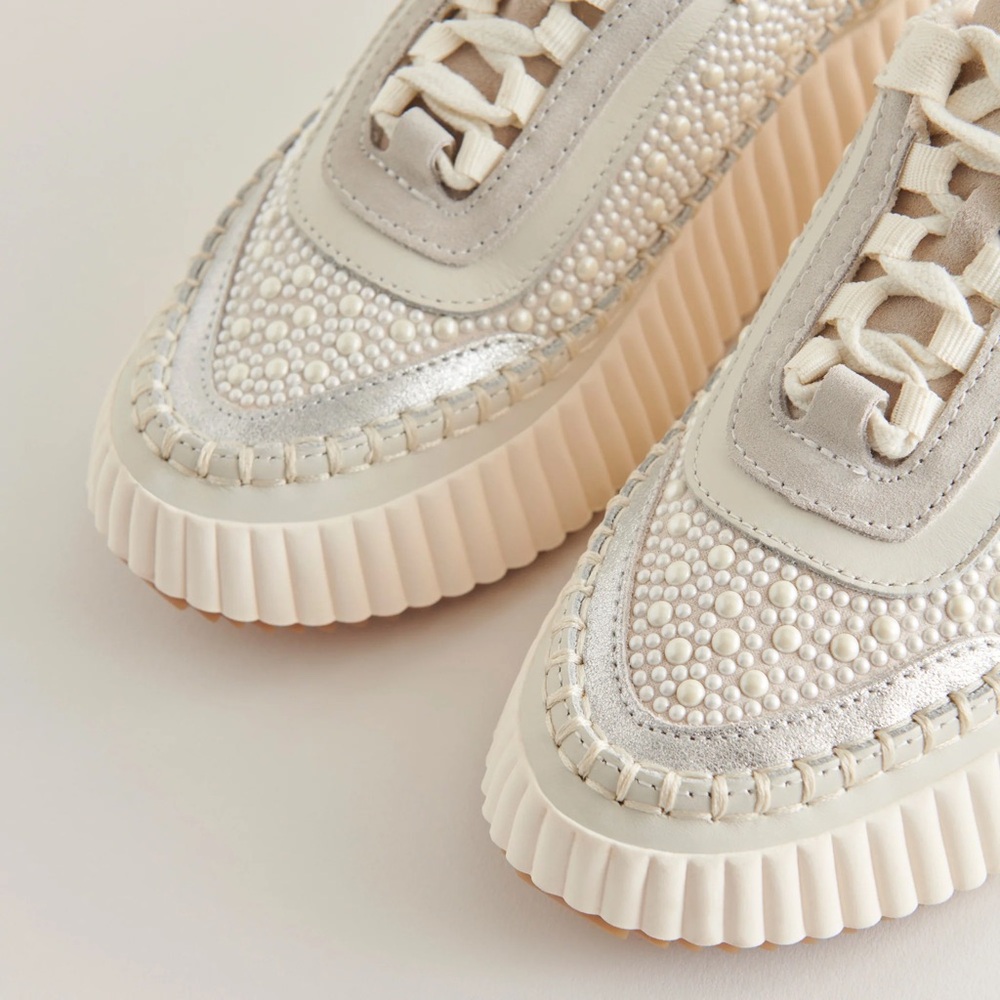 Dolce Vita Dolen Pearl Platform Sneakers in Vanilla Pearl - Picture 3 of 15